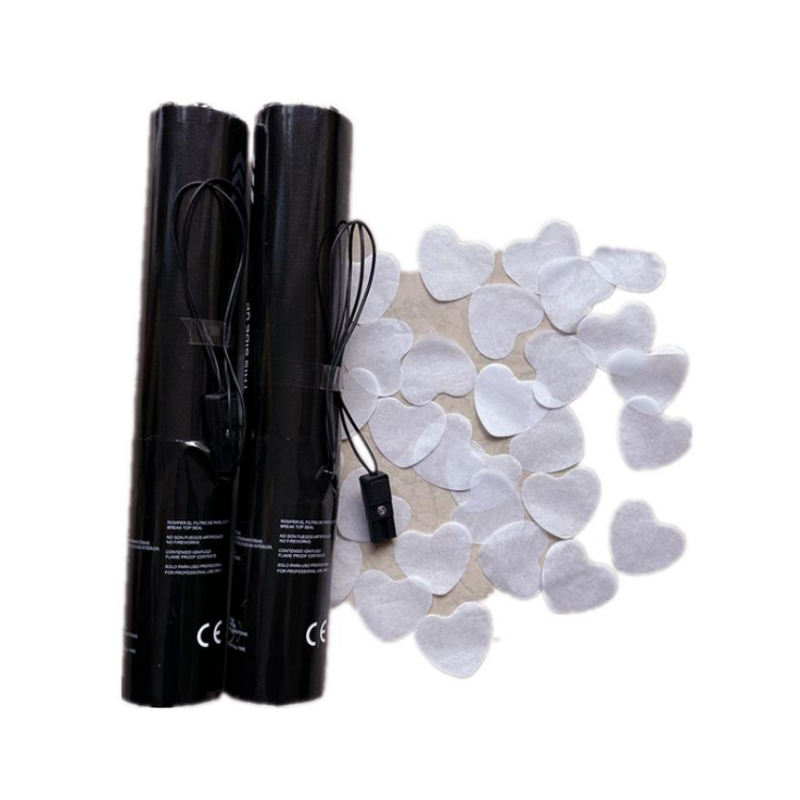 Hot sale 80cm white silk flower confetti Shooter Electric Party Poppers Iron Bottle with Glitter Confetti gun