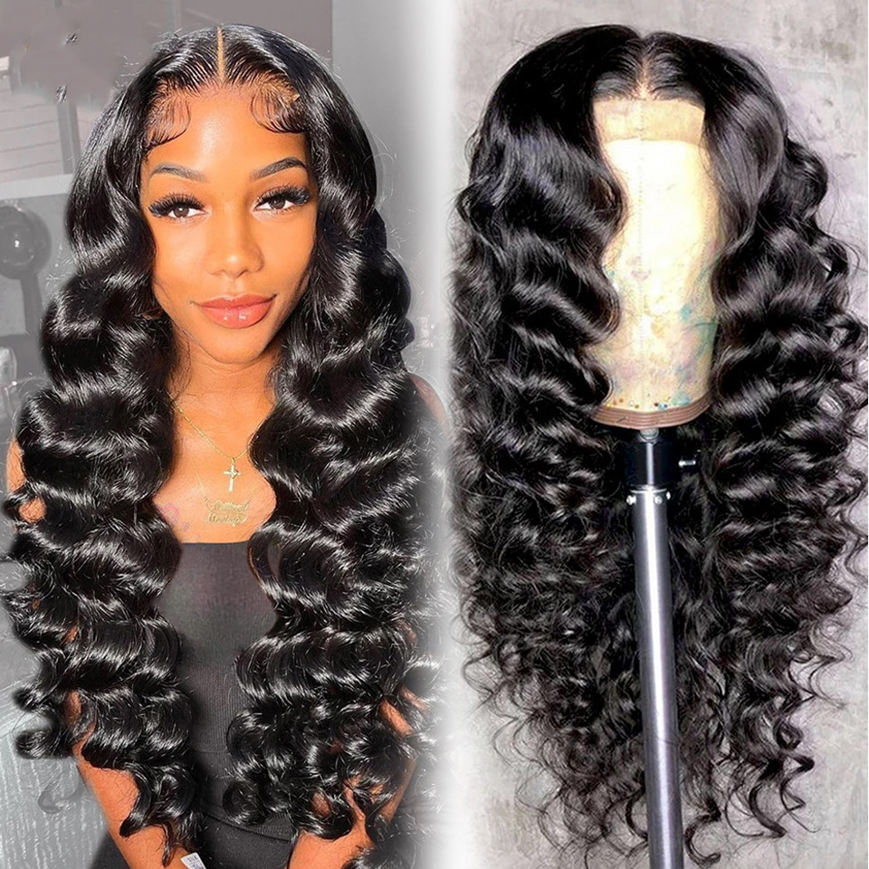 Loose Deep Wave Transparent HD 13x4 13x6 360 Full Lace Front Frontal Wig glueless brazilian pre pluck Raw lace human hair wigs