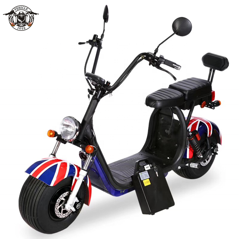 hot sale CE EEC electric scooter 2000w with double seat removable battery fat tire citycoco