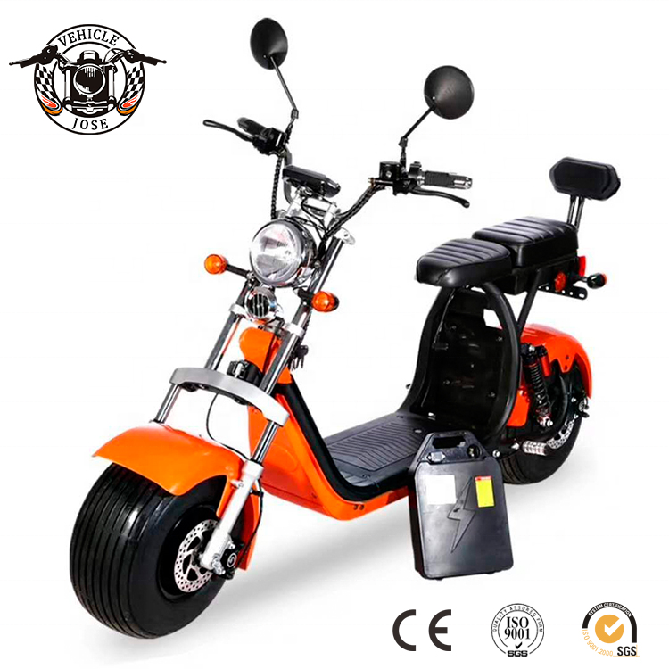 hot sale CE EEC electric scooter 2000w with double seat removable battery fat tire citycoco