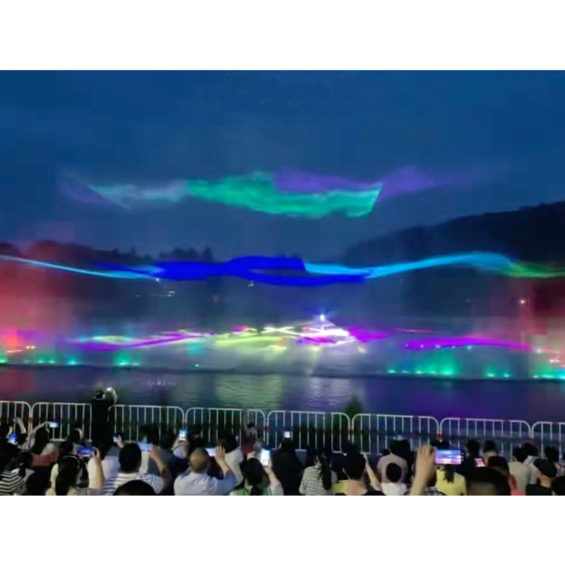 Large Colorful Water Screen Movie Music Dancing Floating Fountain