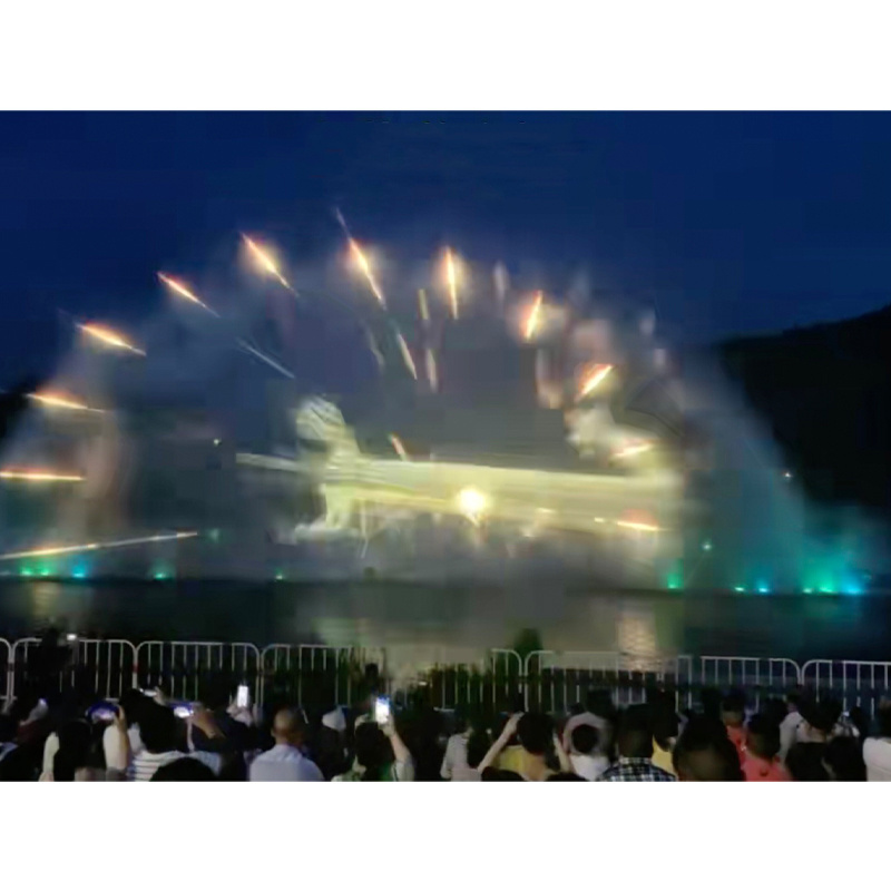 Large Colorful Water Screen Movie Music Dancing Floating Fountain