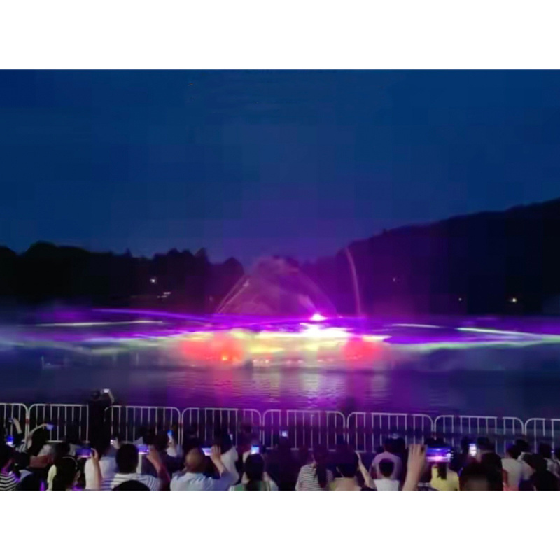 Large Colorful Water Screen Movie Music Dancing Floating Fountain