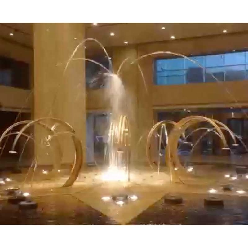 Stainless steel fountain outdoor bright jumping water dancing fountain