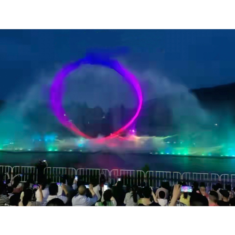 Large Colorful Water Screen Movie Music Dancing Floating Fountain