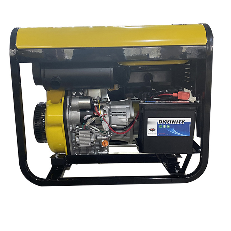 New 2024 Air Cooled Small 6.5-7kw Portable With Wheels Low Noise Diesel Generator