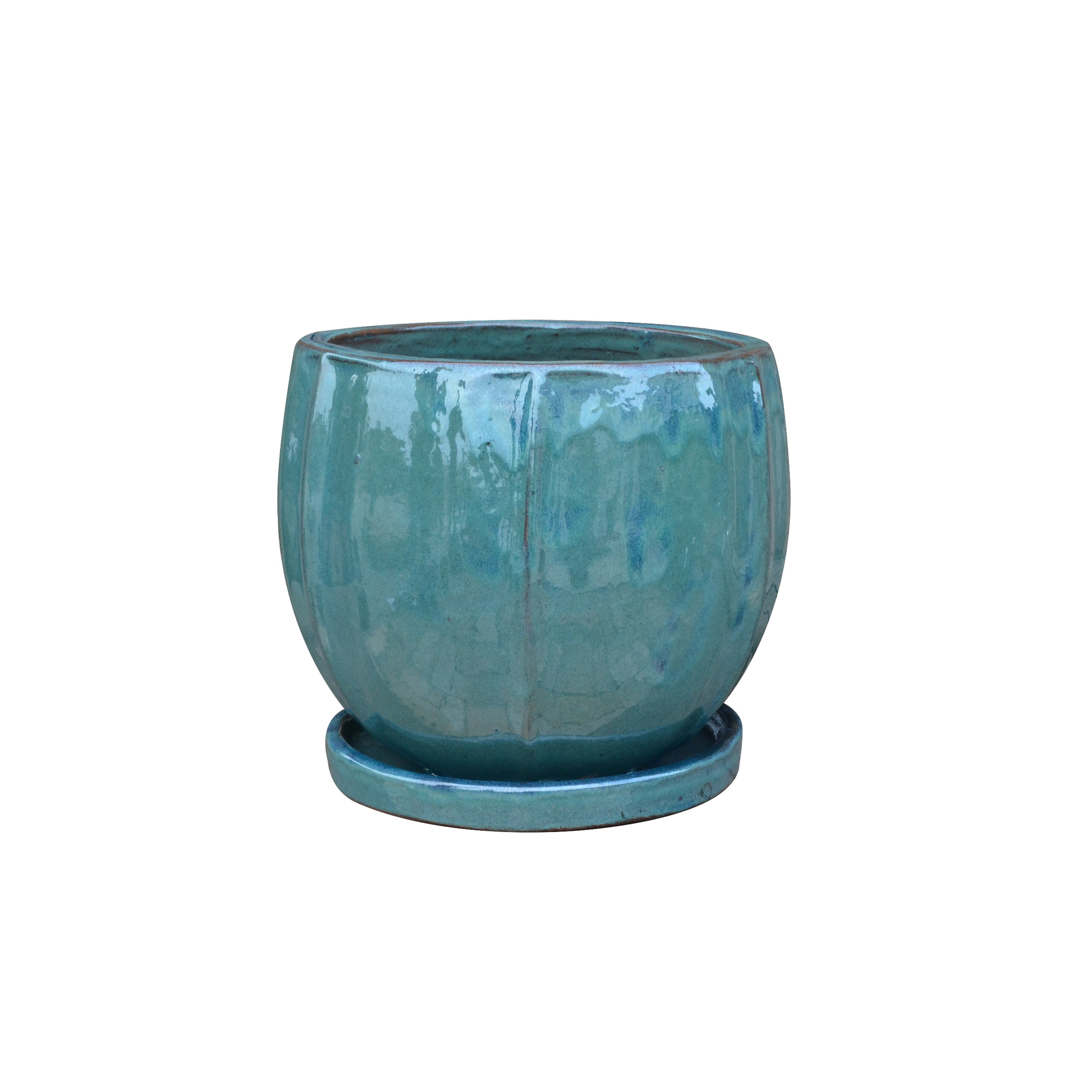 Cheap Of Good Quality Glazed Ceramic Attached saucer pot Breathable And Permeable For Outdoor And Indoor