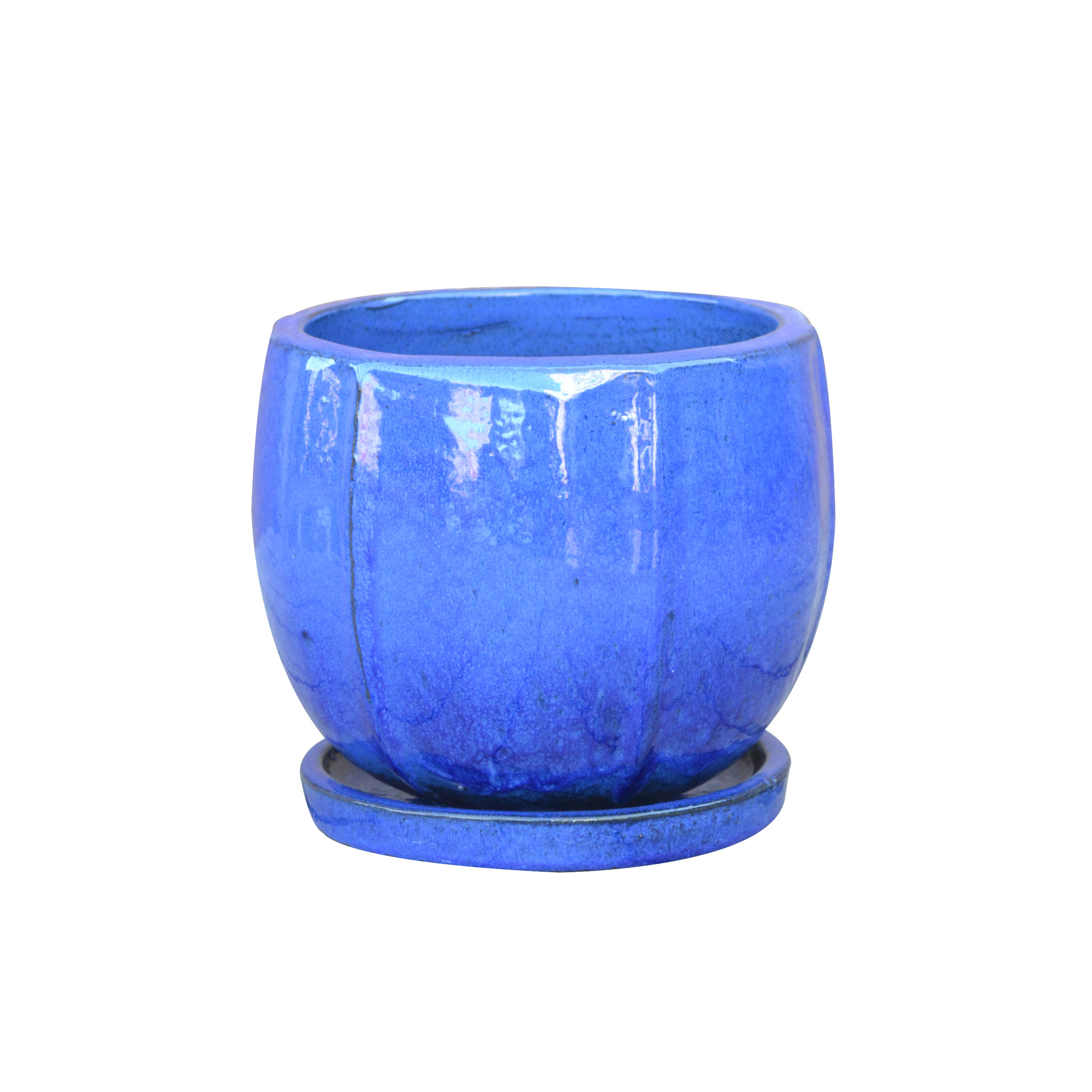 Cheap Of Good Quality Glazed Ceramic Attached saucer pot Breathable And Permeable For Outdoor And Indoor