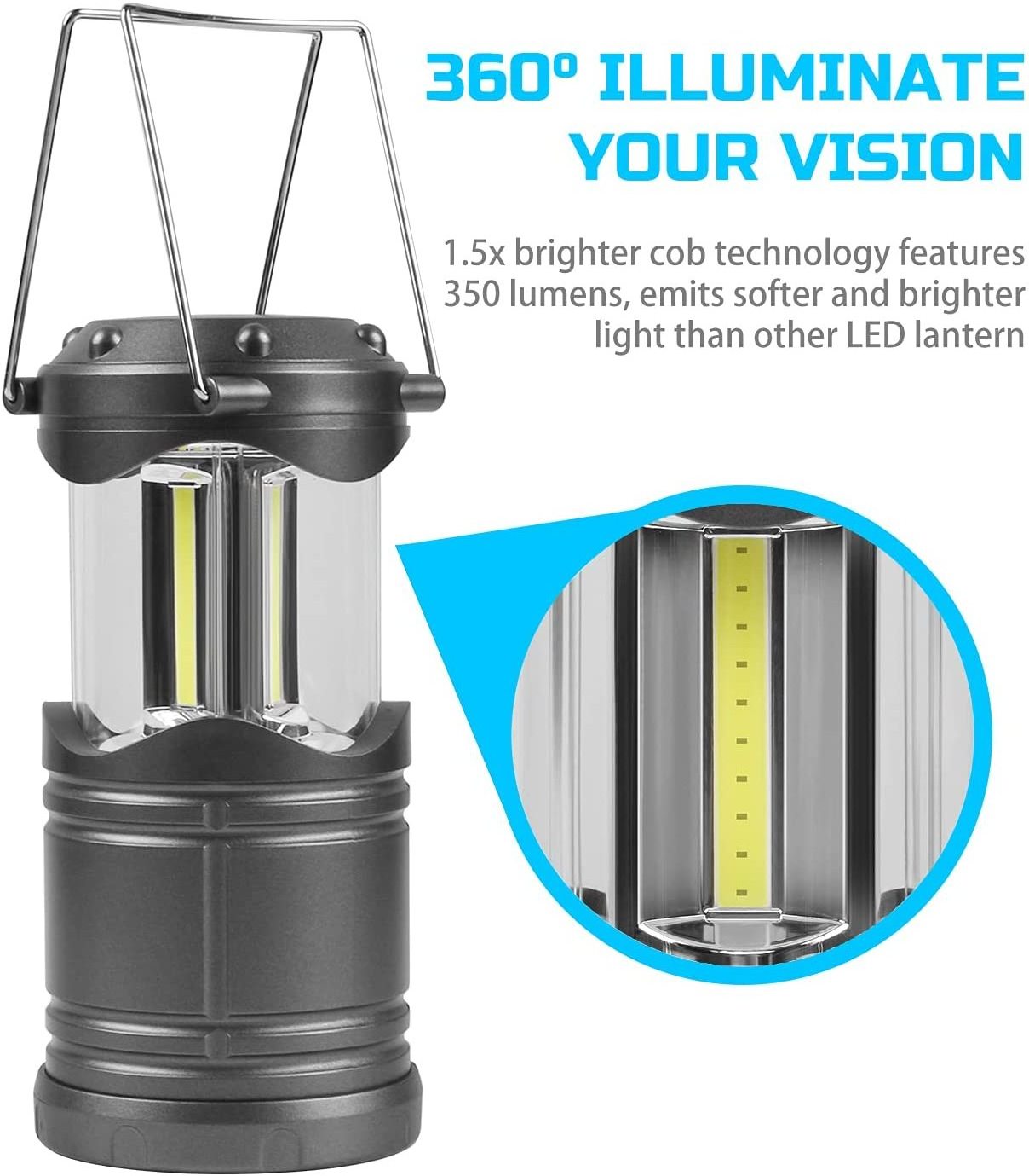 Super Bright Collapsible COB Camping Lantern With Magnet And Hanging Camping Lamp Outdoor Portable Camping Lights