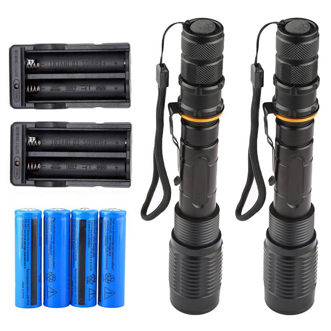 Zoom Tactical Flashlight 10W T6 LED Torch Flashlight IP65 Emergency Aluminum Portable Waterproof T6 Dry Battery 70