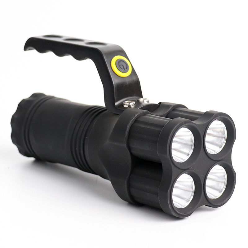 High Power ABS Plastic Blink Flood 4 LED Water Proof Flashlight