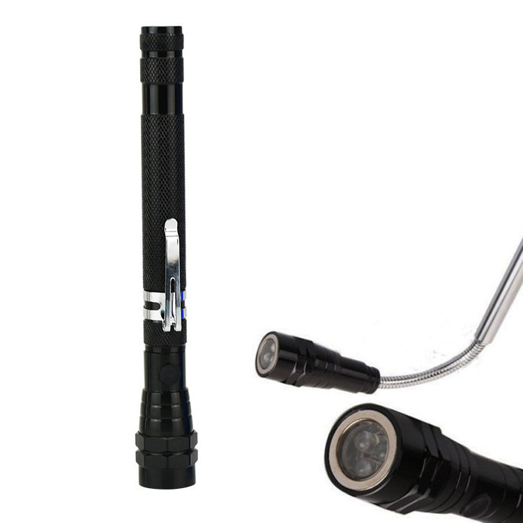 Telescopic Lens Led Flashlight with Magnet Flexible Tube Telescopic Magnetic Led Torch Flashlight 3 LED Aluminium Emergency