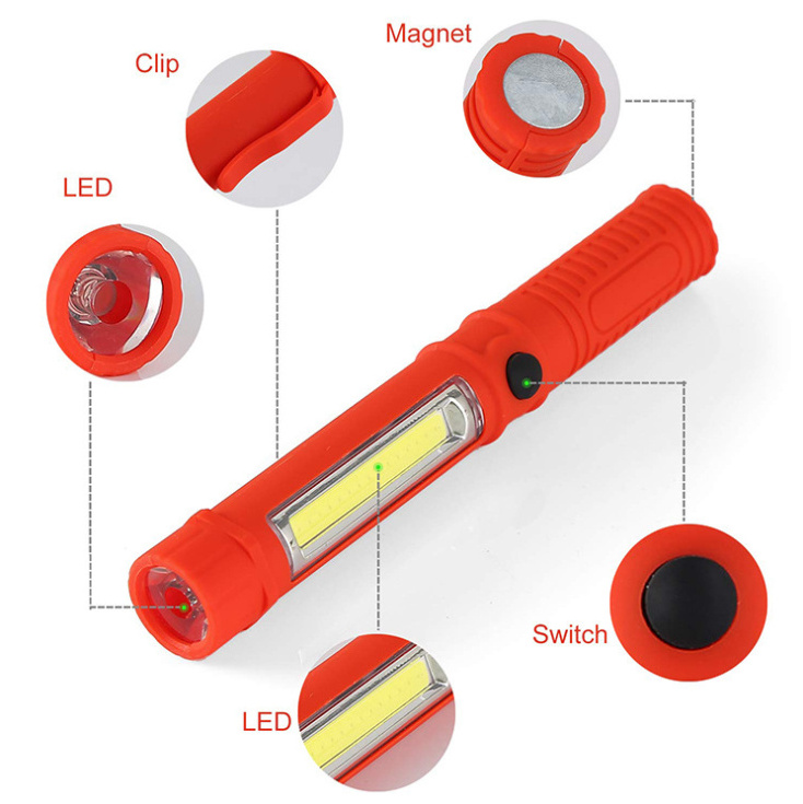 Magnetic Mini Portable Work Light COB LED Maintenance Flashlight For Car Repairing