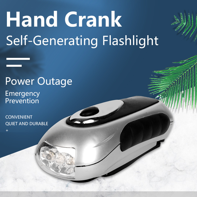 Kids Mini Best Hand Crank Generator 3 Led Dynamo Flashlight Torch Light, Emergency Wind Up Dynamo Led Flashlight Torch