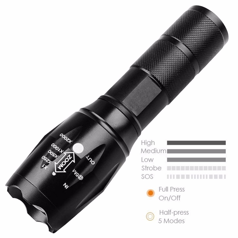 Wholesale Good Quality T6 XML Aluminum Zoom LED Flashlight