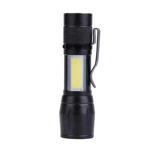 Long Range USB Rechargeable Zoomable XPE Torch Cob Led Work Small Flashlight