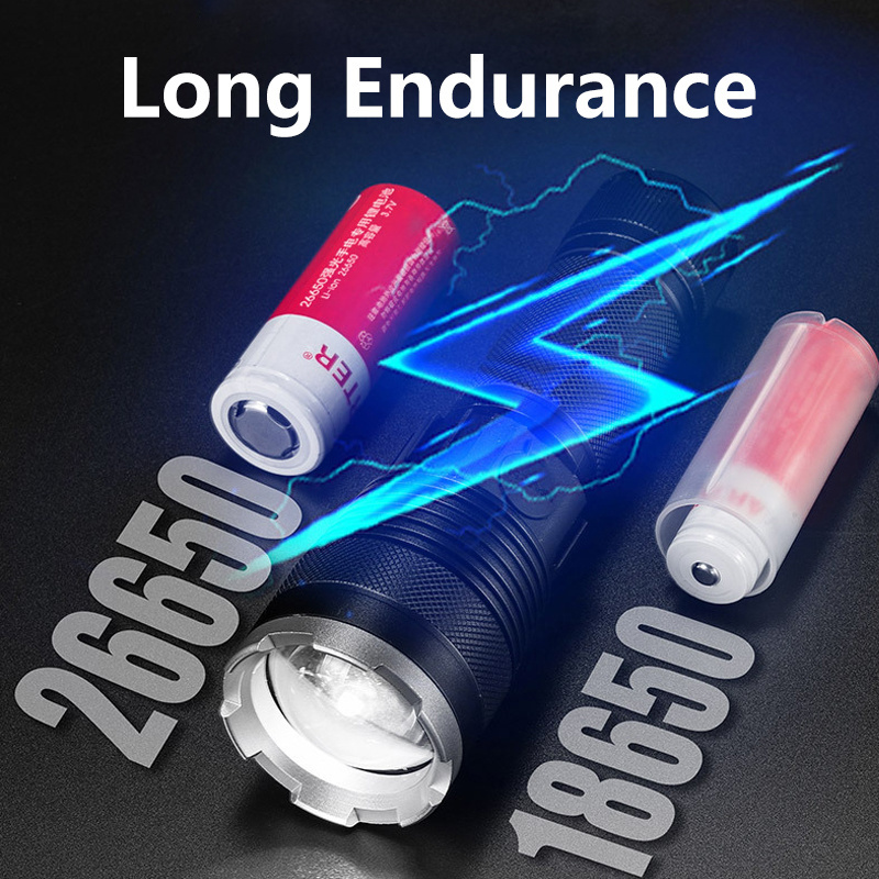 High lumen Waterproof P50 Recharge Torch Light Led Flashlight Long Range Powerful