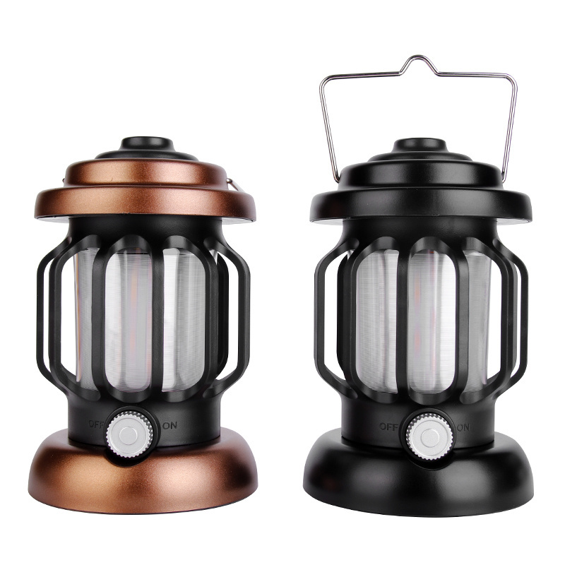 Portable Outdoor COB Camping Lantern Retro Campsite Light Emergency Atmosphere Light For Garden Yard