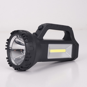 High Power Long Distance LED Search Flashlight With Side COB Light AA Battery Powered Plastic Searchlight