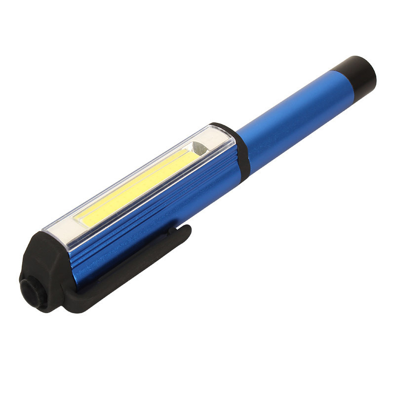 3W Battery Powered Led Work Light Magnetic Work Flashlight  Light Aluminum LED COB Pen Pocket Torch Light