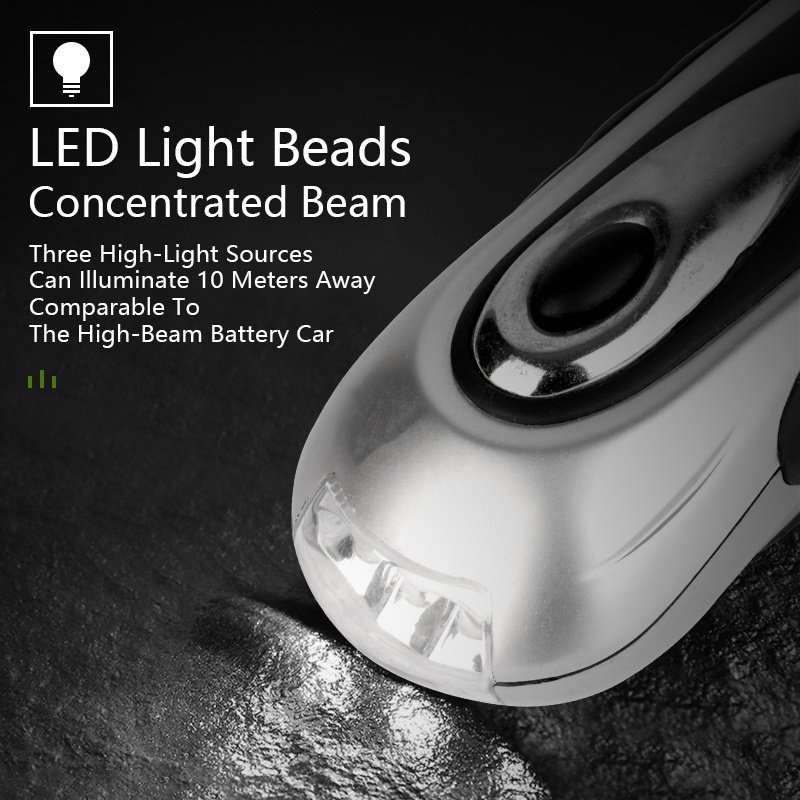 Kids Mini Best Hand Crank Generator 3 Led Dynamo Flashlight Torch Light, Emergency Wind Up Dynamo Led Flashlight Torch