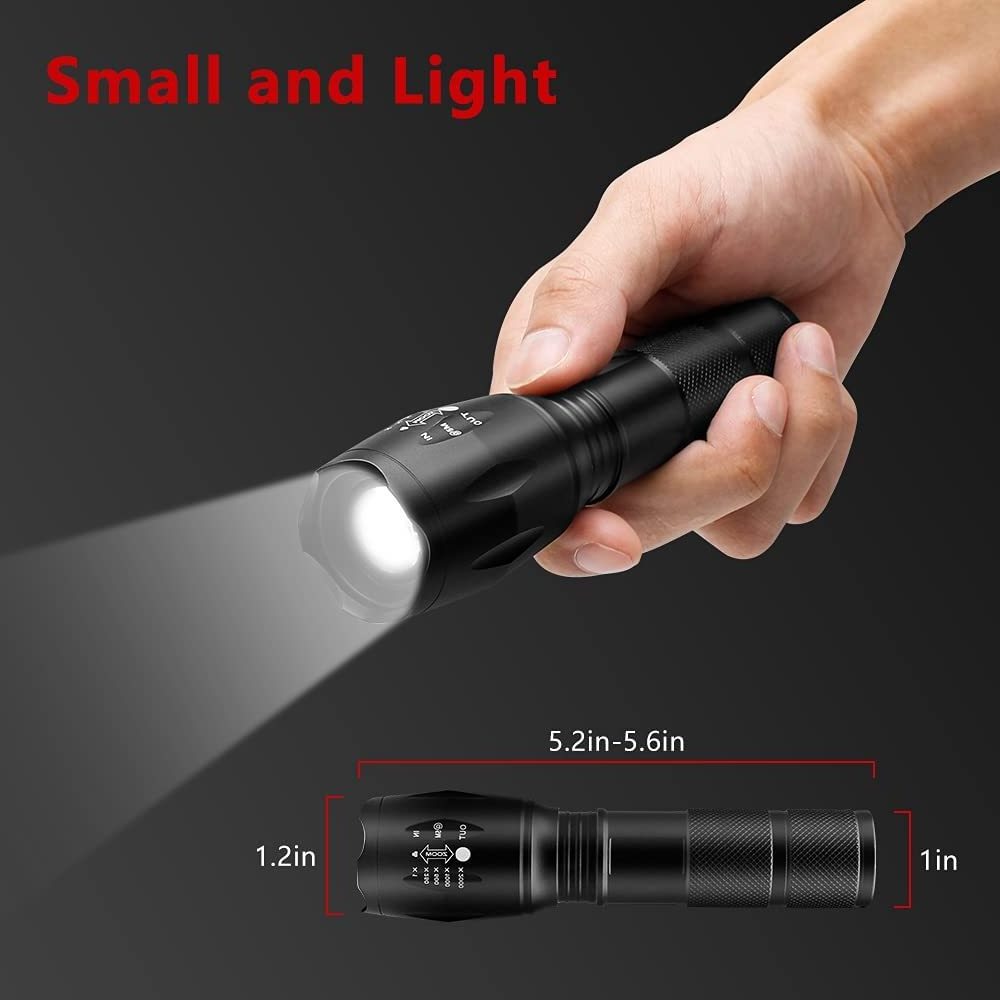 BSCI Factory Portable T6 XML 10W LED Zoom Aluminum Tactical Flashlight