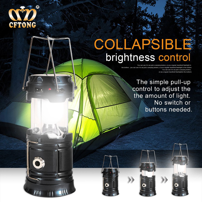 Factory Wholesale Price LED Solar Camping Lantern Outdoor Solar Night Lamp Fishing Emergency Camping Light