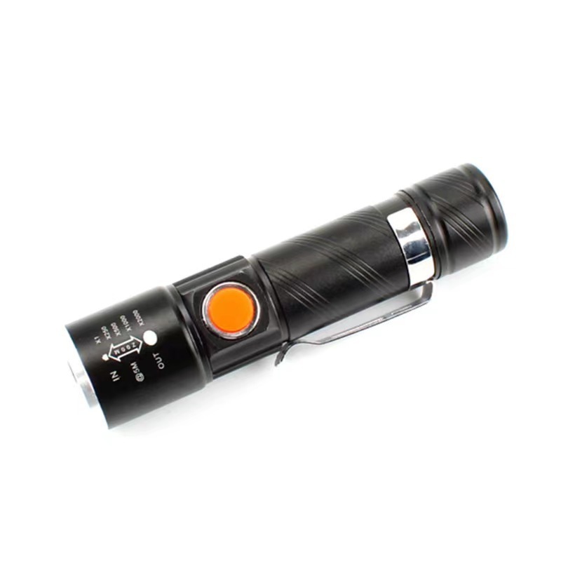 Multi-functional Rechargeable Strong Zoomable Flashlight Usb  Mini Led Flashlight With Clip