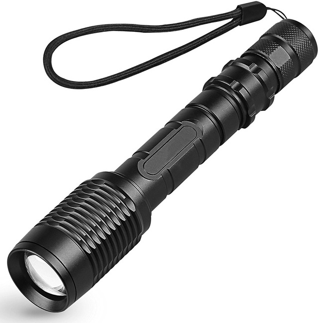 Zoom Tactical Flashlight 10W T6 LED Torch Flashlight IP65 Emergency Aluminum Portable Waterproof T6 Dry Battery 70