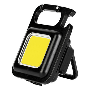 COB Work Light Keychain Flashlights 3 Light Modes Emergency Light with Folding Bracket Bottle Opener and Magnet Base