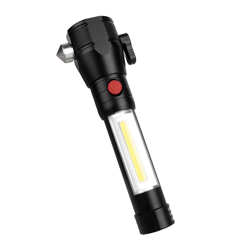 Self-Defense Security LED Flashlights Waterproof Tactical T6 Torch Safety Hammer Working Flashlight With Magnet