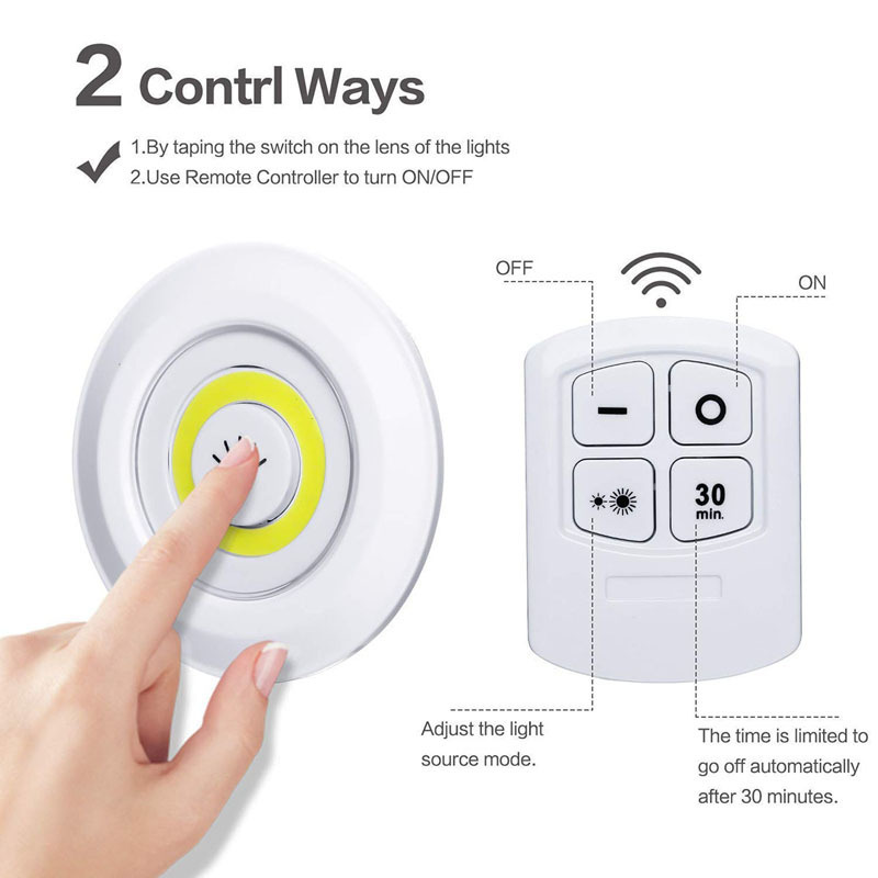 Modern Smart Wireless Remote Control Dimmable Mini Night Light Human COB Cabinet Night Light