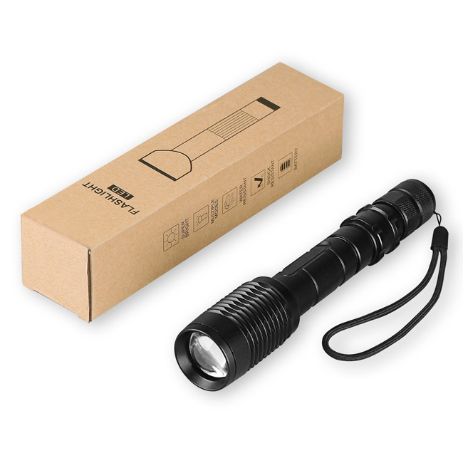 Zoom Tactical Flashlight 10W T6 LED Torch Flashlight IP65 Emergency Aluminum Portable Waterproof T6 Dry Battery 70