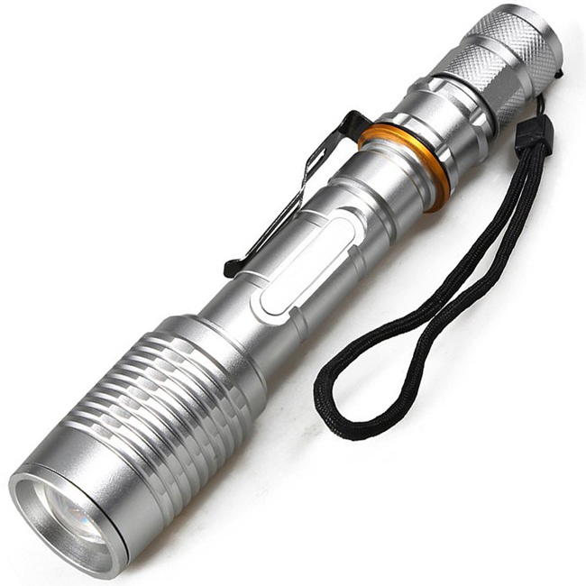 Zoom Tactical Flashlight 10W T6 LED Torch Flashlight IP65 Emergency Aluminum Portable Waterproof T6 Dry Battery 70