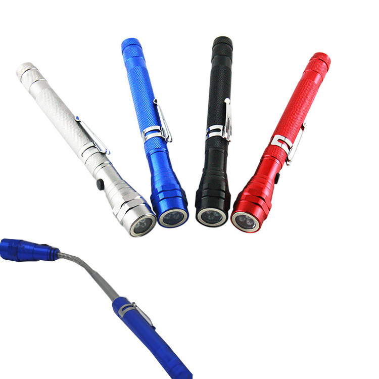 Telescopic Lens Led Flashlight with Magnet Flexible Tube Telescopic Magnetic Led Torch Flashlight 3 LED Aluminium Emergency