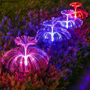 Solar Lights Colorful Changing Fiber Optic Jellyfish Lights Villa Garden Yard Ground Outdoor Landscape Night Lights