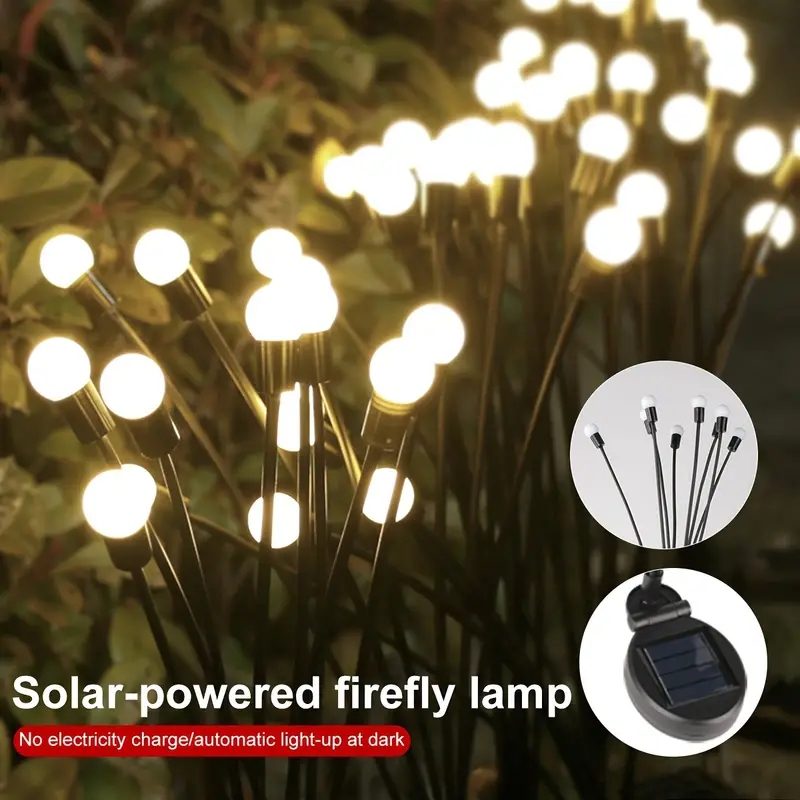 Solar Firefly Lamp Outdoor Waterproof Solar Garden Decorative Light For Christmas Halloween Thanksgiving Easter Gift