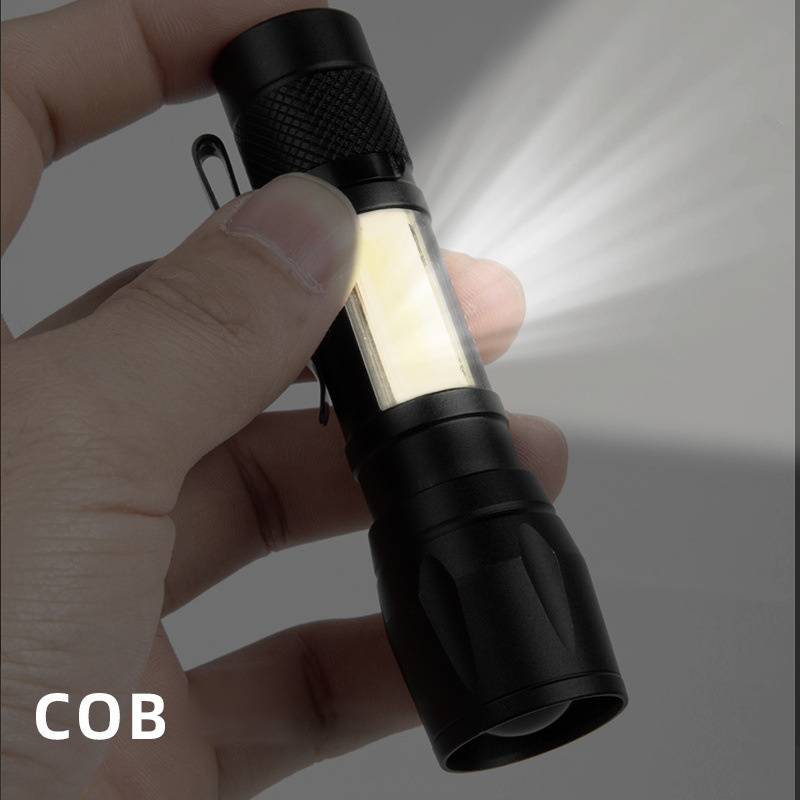 Long Range USB Rechargeable Zoomable XPE Torch Cob Led Work Small Flashlight