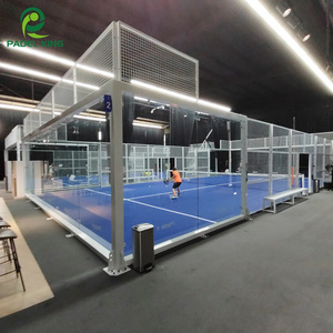 Professional Panoramic Padel Court with High Quality PU coated Artificial Grass for Paddle Court Players