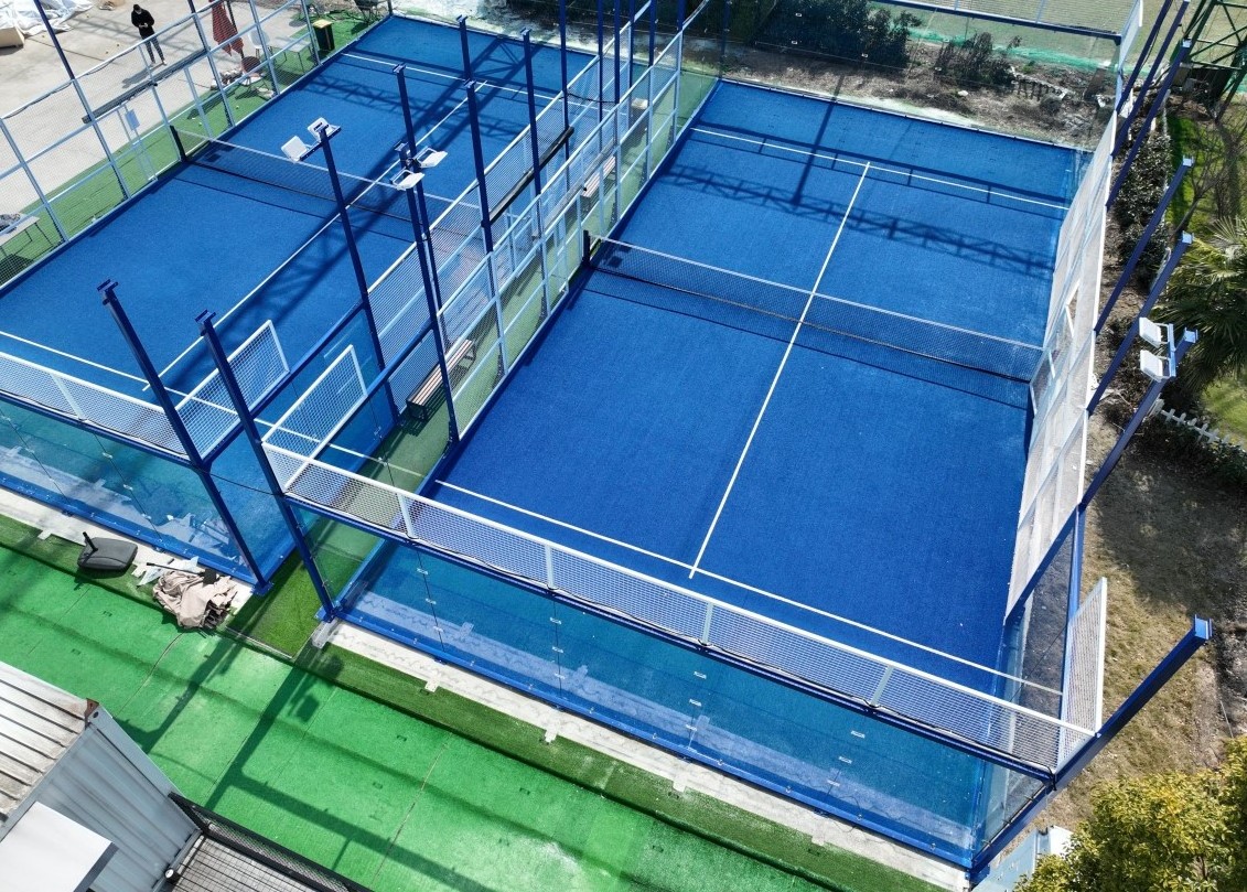 Professional Panoramic Padel Court with High Quality PU coated Artificial Grass for Paddle Court Players