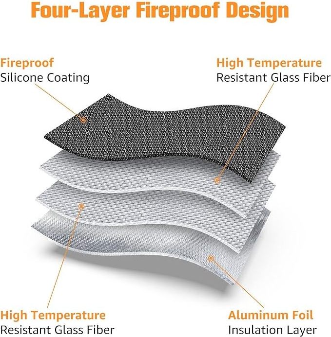 Silicone Grill Fireproof Fire Proof Firepit Mat Mats For Grass Solo Stove Under Firepit Deck