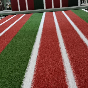 Indoor and outdoor colored blue artificial grass red synthetic grass carpet for playground green fake grass