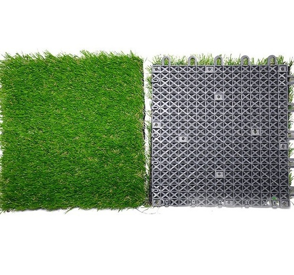 DIY Outdoor  Balcony Interlocking Floor Artificial Grass Tiles For Landscaping