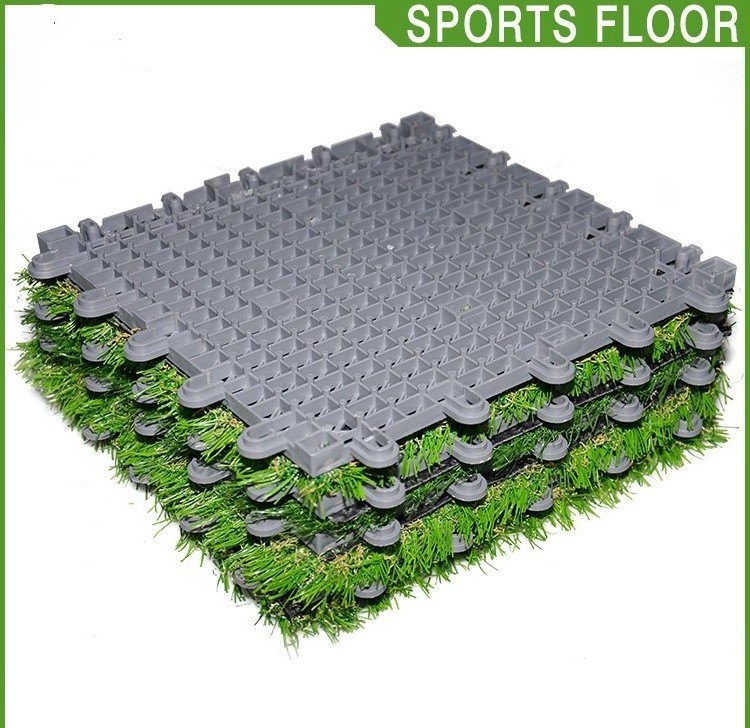 DIY Outdoor  Balcony Interlocking Floor Artificial Grass Tiles For Landscaping