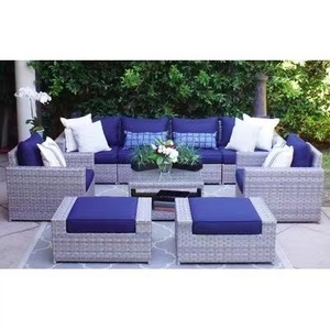 New Waterproof Furniture with Cushions Living Room Balcony  Patio Hotel Teak rattan wicker Sectional  Garden  Outdoor Sofa