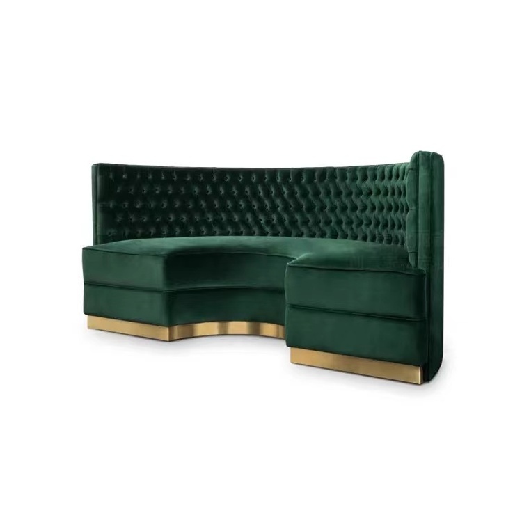 Wholesale Commercial Furniture Cafe Bar Hamburger Shop KTV Club Wood Velvet Sectional Seating Couch Sofa Restaurant Booth