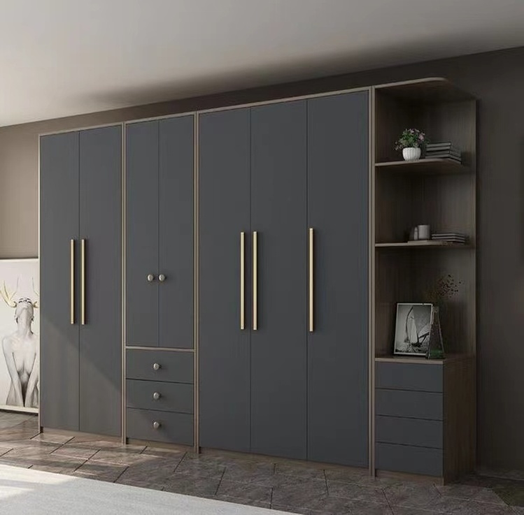 New Durable Bedroom Furniture Clothes Combination Cupboards Border Modern Wooden Cabinet Wardrobes Closet Organizer