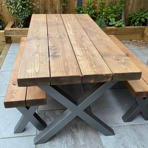 Waterproof Modern Wooden Furniture Patio Garden Outdoor Park Plastic Wood Long Bench with Metal legs