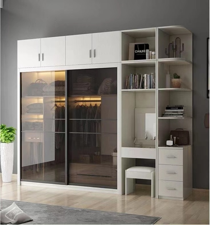 Cheap Durable Bedroom Furniture Clothes Combination Cupboards Border Modern Closet Organizer Wardrobes Wooden Cabinet