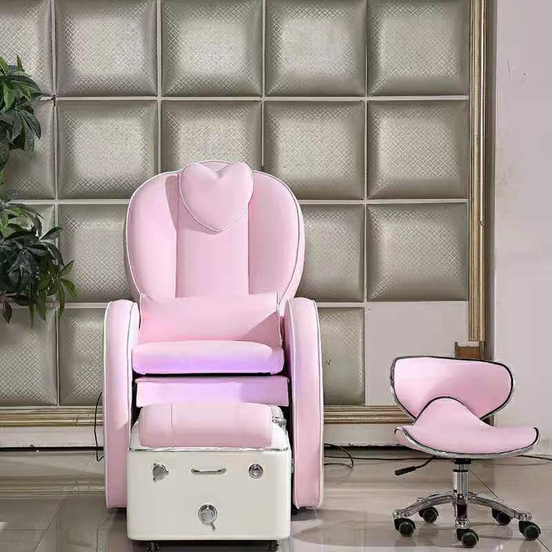 Popular Beauty Nail Salon Furniture No Plumbing Luxury Pink Relax Massage Foot Spa Pedicure Chair without Bowl